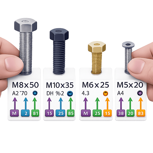 Как читать маркировку винтов: M, шаг резьбы, длина, класс прочности, A2/A4 фото 4
