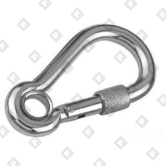 Карабин пружинный с резьбовой предохранительной втулкой и кольцом ART 8232 5x50, нерж. сталь A4 - №1