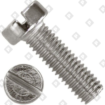Винт DIN 84 М5x12 с цилиндрической головкой и прямым шлицем, кл. пр. 4.8, оц. сталь - №1