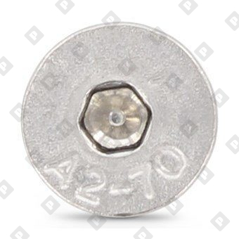 Винт ISO 10642 (DIN 7991) M20x80 с потайной головкой и внутренним шестигранником, нерж. сталь А2 - №2