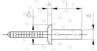 Заклепка вытяжная закрытая ISO 16585 6,4x14 со стандартным бортом, нерж. сталь A2 / нерж. сталь Sst - №4