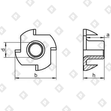Гайка врезная усовая DIN 1624 M5x8, оц. сталь - №2