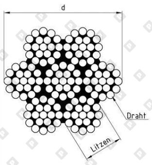 Трос ART 8382 (DIN 3060) Ø10 мм, конструкция 7х19, нерж. сталь А2 - №2