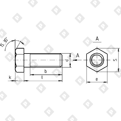 Болт ГОСТ 7798 M16x60 с шестигранной головкой и полной резьбой, кл. пр. 4.8-5.8, кг - №2