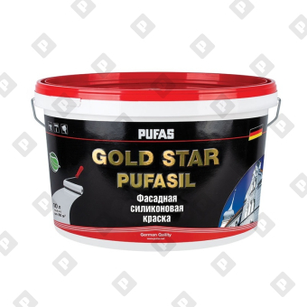 Краска силиконовая фасадная Pufas GOLD STAR PUFASIL А, мороз. (10 л) - №1