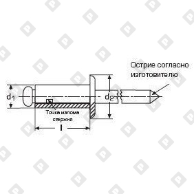 Заклепка вытяжная открытая 4.8x16 со стандартным бортом, алюминий / алюминий - №2
