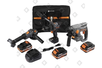 Набор из трех инструментов Anycons ударная дрель шуруповерт, УШМ, перфоратор AC-ST301 - №9