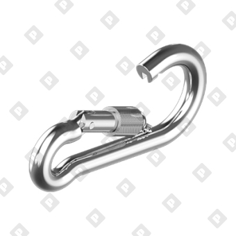 Карабин пожарный с фиксатором ART 814594 (DIN 5299D) 7x70, нерж.сталь А4 - №3