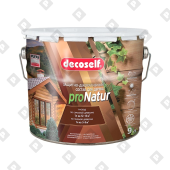 Антисептик лессирующий для дерева Pufas Decoself махагон (9 л) - №1