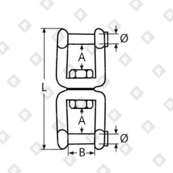 Вертлюг АРТ 8535 вилка-вилка со штифтом с внутренним шестигранником  10мм, нерж. сталь А4 - №3