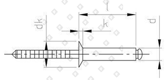 Заклепка вытяжная ISO 15984 5x30 с потайным бортом, нерж. сталь A2 / нерж. сталь A2 - №4