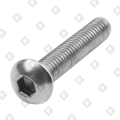 Винт ISO 7380-1 М6x10 с полукруглой головкой, шлиц шестигранник HEX, кл. пр. 10.9, оц. сталь - №1