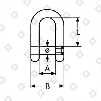 Скоба такелажная D-образная ART 8482 Ø19 мм с внутренним шестигранником, нерж. сталь А4 - №2