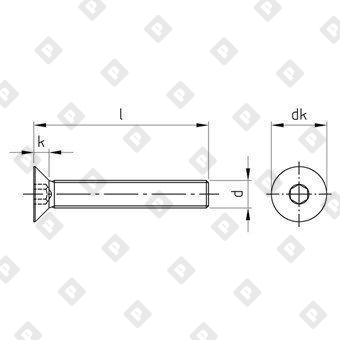 Винт ISO 10642 (DIN 7991) M10x140 с потайной головкой и внутренним шестигранником, нерж. сталь А4 - №2