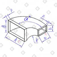 Отвод прямоугольного сечения пирамидальный - №1