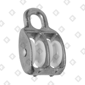 Блок двойной 1" (25 мм) с пластиковым диском, оц. сталь - №2