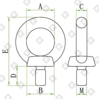 Рым-болт DIN 580 M30, нерж. сталь A4 - №2
