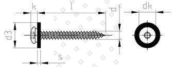 Art. 9066 A2 C 3,9X22 TX15 - RAL 7016 - №1