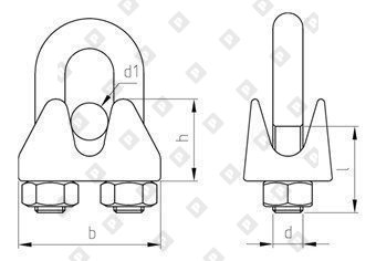 Зажим ART 9074 (DIN 741) для троса Ø13мм, нерж. сталь А4 - №5