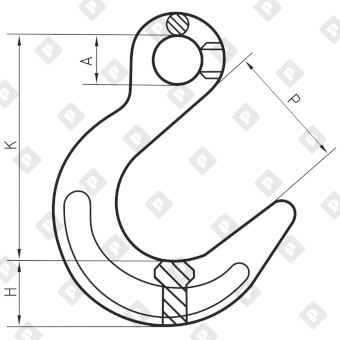 Крюк грузовой с расширенным зевом 12.5 т, кл.пр. 8 - №2