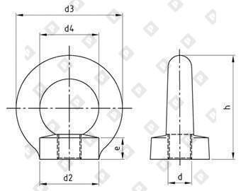 Рым-гайка DIN 582 M27, нерж. сталь A2 - №2