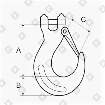Крюк 3.15 т с вилочным соединением, кл. пр. 8 - №2