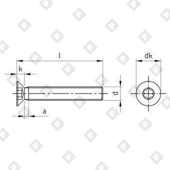 Винт DIN 965 М1,6x18 с потайной головкой и шлицем TX, нерж. сталь A2 - №4