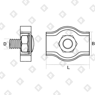Зажим SIMPLEX для троса Ø6мм, оц. сталь - №3
