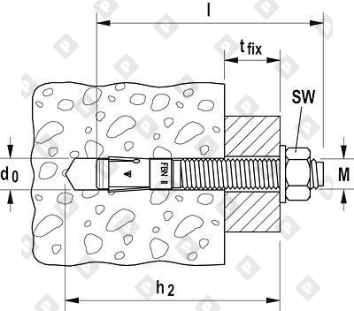 Анкер клиновой fischer FBN II 8/5 огнестойкий M8x66/5/15 мм, оц. сталь - №4