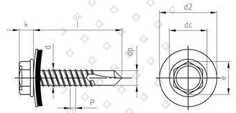 DIN 7504 A2 K 5,5X58 уплотн. шайба 16мм - №4