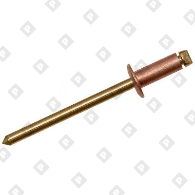 Заклепка вытяжная открытая 4x6 со стандартным бортом, медь / бронза - №1