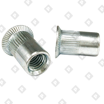 Заклепка M8x19 с внутренней резьбой и потайным бортиком, с насечками, алюминий - №1